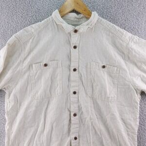 Patagonia Men's Short Sleeve Hemp Blend Button Up Shirt Size L Organic